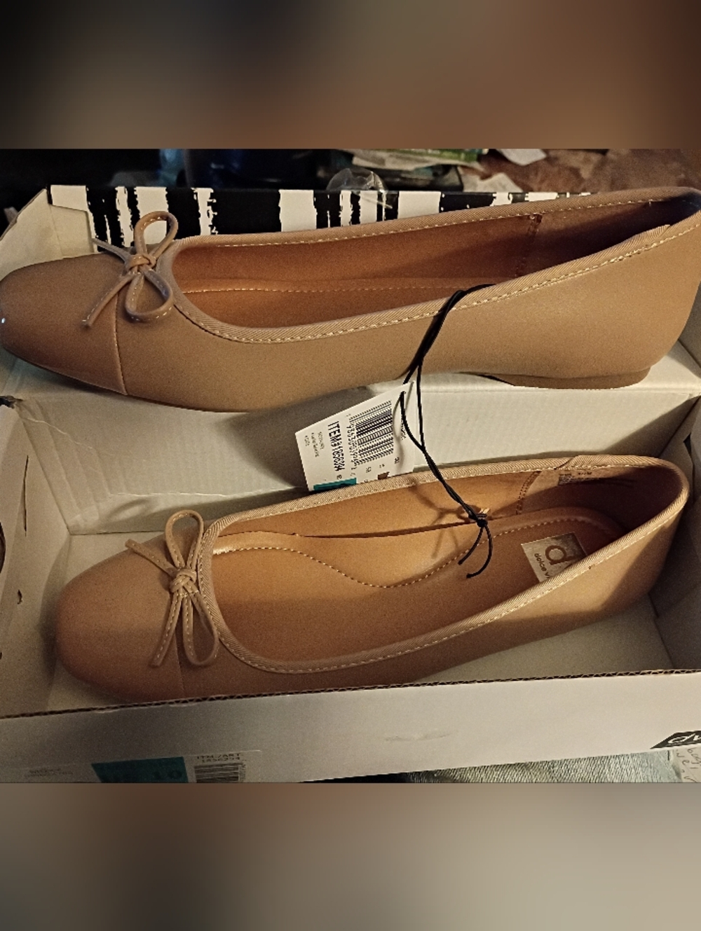 New DV by Dolce Vita Moxy Cafe Color Patent Ballet Vegan Flats Women’s Size 10